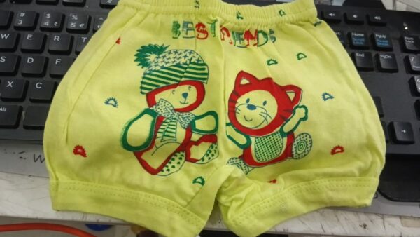 Unisex Baby Yellow Printed Cotton Bloomers