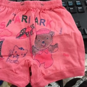 Unisex Baby Pink Printed Cotton Bloomers