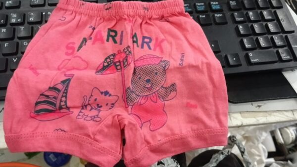 Unisex Baby Pink Printed Cotton Bloomers
