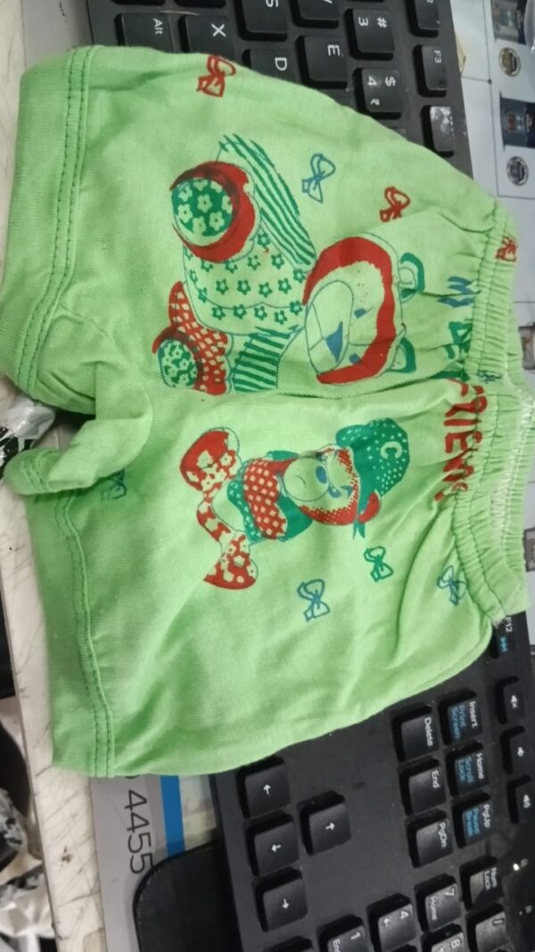 Unisex Baby Green Printed Cotton Bloomers