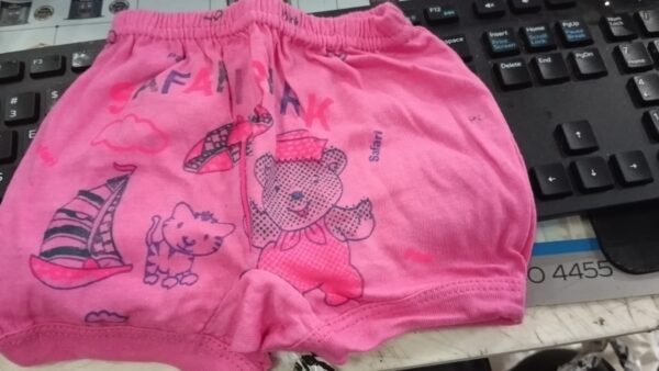 Unisex Baby Pink Printed Cotton Bloomers