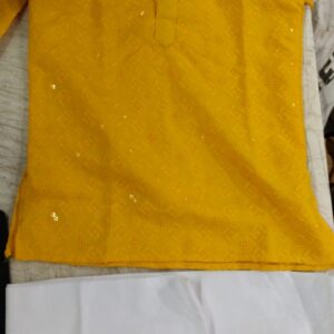 Stylish Kurta Set For Kids Boys Color Yellow Size 24