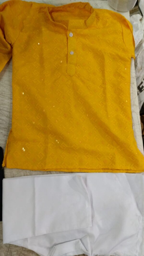 Stylish Kurta Set For Kids Boys Color Yellow Size 24