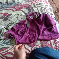 Purple Women Cotton Brushed Lycra Full Coverage No Bounce NonWired NonPadded Front Bra With Back Support Size 40