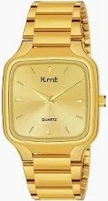 Square Dial Golden Colour Watch For Men