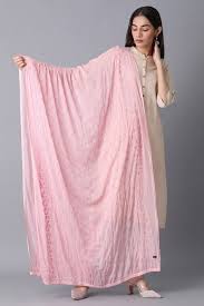 Pink Embroidered Dupatta For Women