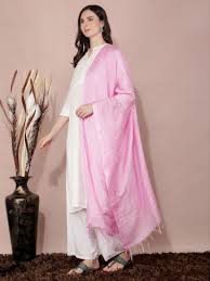 Buy A R Silk Dupatta Hub WomenS Baby Pink Cotton Woven Dupatta