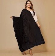 Moda Rapido Women Poly Georgette Dupatta Black