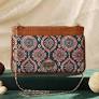 Preyasi Blue Blossom Multicolor Printed Brown Sling Bag