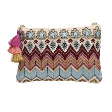 Multicolor Handcrafted Beaded Cotton Sling Side Bag For Women