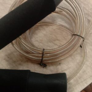 Black Handle White Metallic Skipping Rope