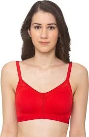 Womens Cotton Bra Red Size 32