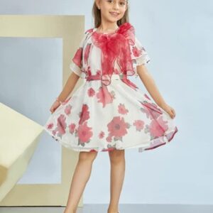 Peppermint Girls Frock Maroon With White Size 9 To 10 Y
