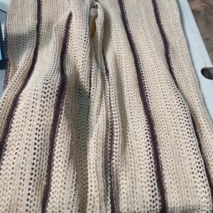 H And M Crochet Trousers For Women Cream With Black Colour Size M