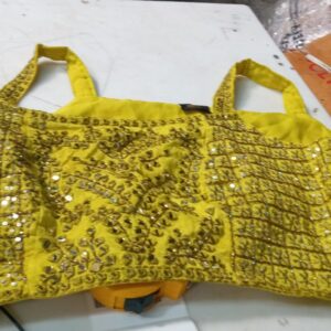 Womens Embrodered Sleeveless Blouse Yellow Size Xxl