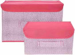 Pink And White Shirt Storage Box Pack Of 2