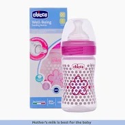 Chicco Well Being Feeding Bottle Pink 150Ml