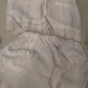 White Embroidery Work Kurti With Shorts For Kids Size 1 Year