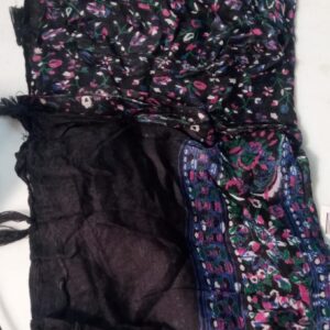Womens Black Printed Cotton Dupatta