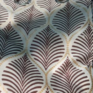 Brown With Cream Colour Printed Window Curtains 5 Feet 1 Piece