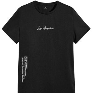 T Shirt For Men Printed T Shirt Black Colour Size S