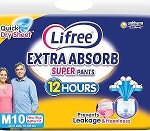Lifree Extra Absorb Super Unisex Adult Diaper Pants Size M Waist 3041 Inches Upto 12 Hours