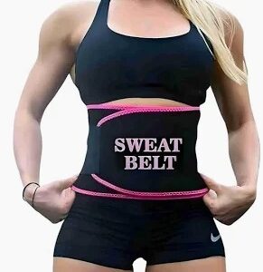 Sweat Slim Belt Black Pink