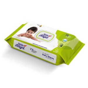 Little Angel Super Soft Cleansing Baby Wipes With Lid Aloe Vera Extract 72 Pieces