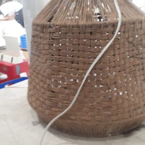 Cool White 12 Inch Rattan Led Handmade Ceiling Pendant Hanging Light