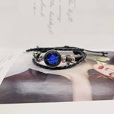 New Black Leather Bracelet Adjustable Leo Zodiac Bracelets