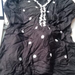 Womens Short Kurti Black Size M