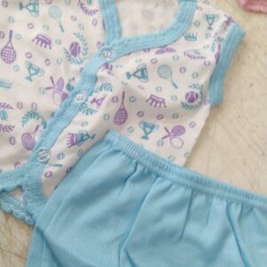 Sky Blue And White Kids T Shirt Set Size 0 To 6 Months