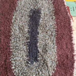 Maroon And Grey Premium Cotton Doormats 21X51Cm