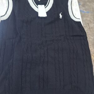 Polo Ralph Lauren MenS CableKnit Sleeveless Jumper Size Xxl White And Black Color