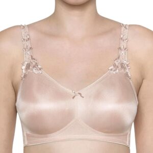 Triumph International WomenS Synthetic NonPadded Wirefree FullCoverage Bra 100I300 Ep E3885Neutral Beige Color Size 38E