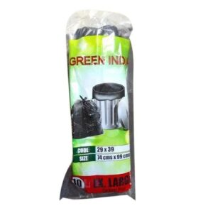 Green India Black Plastic Disposable Garbage Bag 74 X 99 Cm