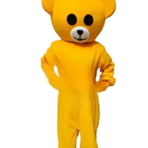 Polyester Yellow Teddy Bear Full Costume Mascot For Prank Or Birthday Elders