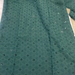 Men Kurta Set Green And White Size 40