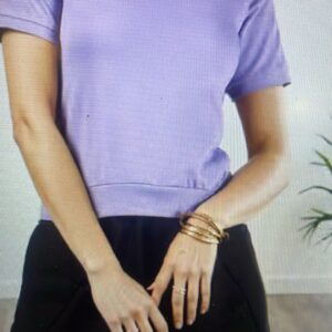 Shein Square Neck Short Sleeve Ribbed Hem Top Size L