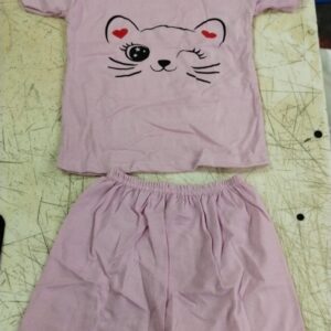 Kids Boys Light Purple Printed Colour T Shirt With Shorts Size 23 Yrs