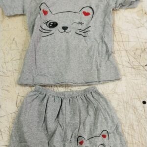 Kids Boys Grey Printed Colour T Shirt With Shorts Size 23 Yrs