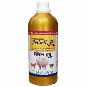 Refit Animal Care ReshellH Gold Vitamin H Liquid Supplement For Cow Buffalo Poultry & Livestock Animals 1 Ltr