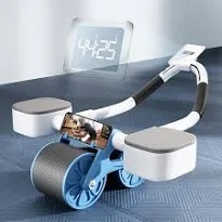 Lifelong Llar02 Ab Roller With Timer Abdominal Exercise Fitness For Men & Women Ab Exerciser Blue Color