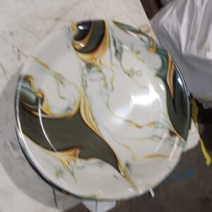 Perfectdine 10Point5Inch Round Dinner Plate & Lunch Plate Colorful Serving Plates Glossy Dinner Plates Pack Of 8