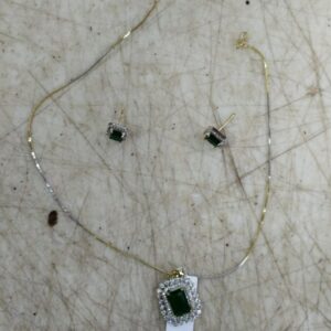 Gold Plated Pendant Locket Set With Earrings And Chain For Women