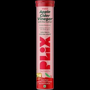 Plix Life Apple Cider Vinegar Effervescent Tablet For Weight Management Apple Flavour 15 Pcs