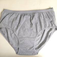 Soft Cotton Panties for Women Sexy Low Waist Briefs Solid Color Underwear GREY COLOUR SIZE L