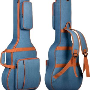 GLOW WINGS Acoustic Guitar Gig Bag 0Point35inch Padded Guitar Bag Soft Denim Guitar Case