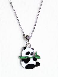Stylo Silver Panda Pendant Necklace Set For Women Girls Silver Colour