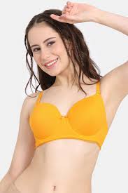 Rosaline Padded Wired Coverage Bra Cadmium Yellow Size 3690